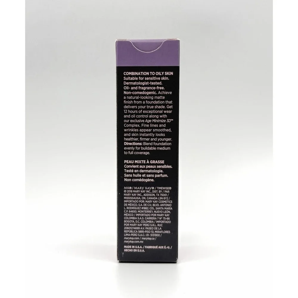 Mary Kay TimeWise Matte 3D Foundation Bronze W 110 Combination To Oily Skin 1oz